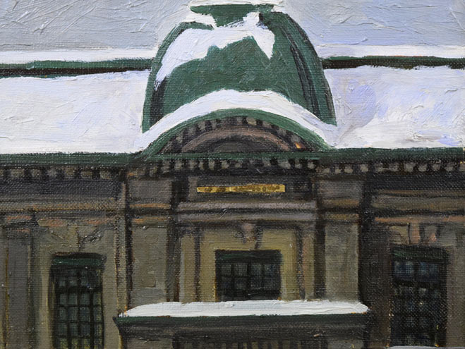 堀忠夫「旧・日本郵船小樽支店」油絵・F3号 拡大画像1