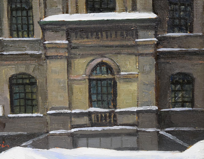 堀忠夫「旧・日本郵船小樽支店」油絵・F3号 拡大画像2