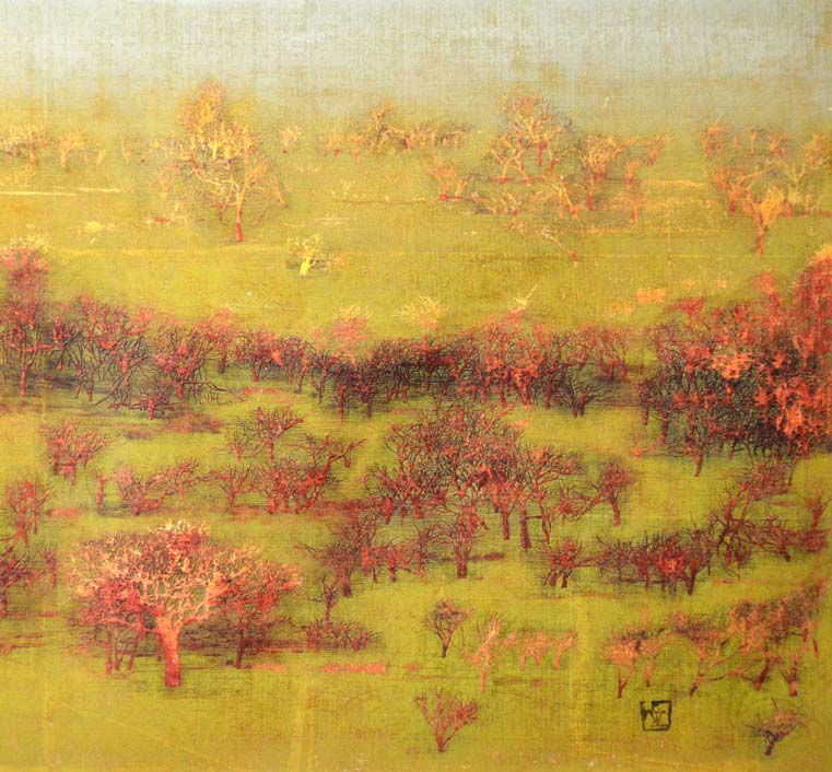 星 襄一「野」木版画 拡大画像2