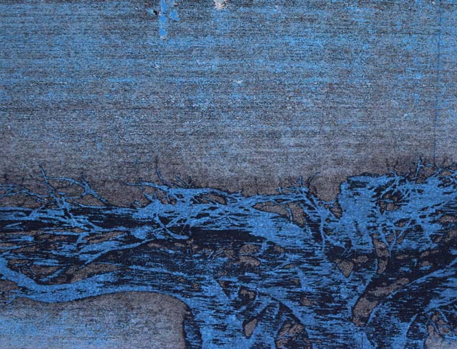 星襄一「夜景(小)」木版画 拡大画像2