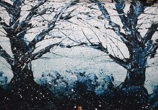 細谷地東太「静物画(りんご)」油絵・F0号 拡大画像1