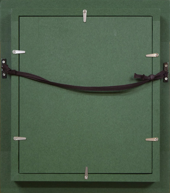 細谷地東太「静物画(りんご)」油絵・F0号 額縁裏側画像