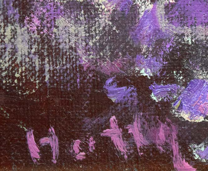 堀田高「花(南仏カーニュにて)」油絵・F4号 サイン拡大画像