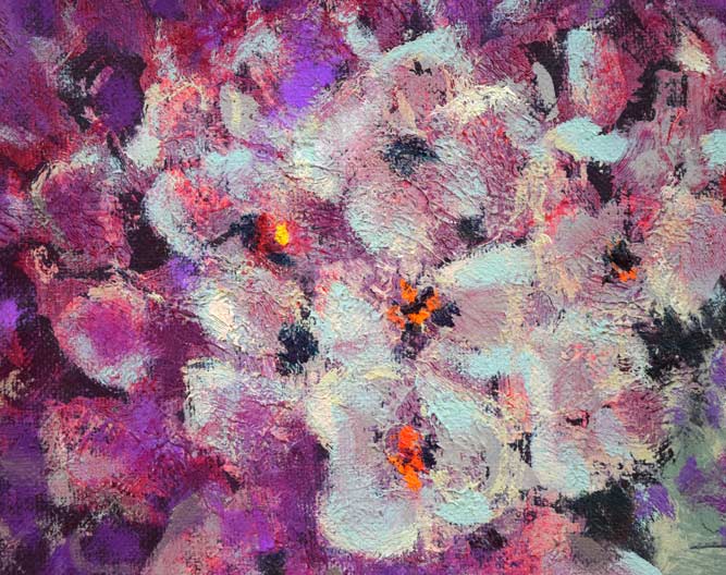 堀田高「花(南仏カーニュにて)」油絵・F4号 拡大画像1