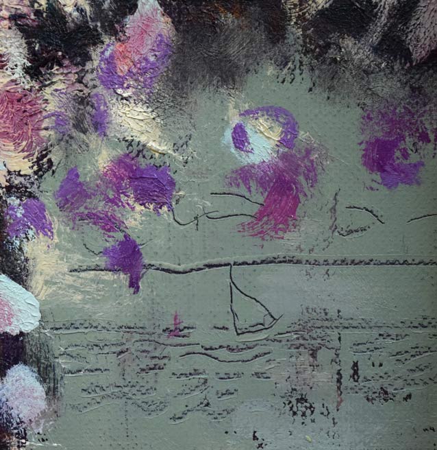 堀田高「花(南仏カーニュにて)」油絵・F4号 拡大画像2