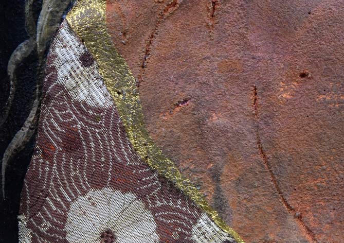 宝永たかこ「S嬢」油彩にコラージュ作品・F2号 拡大画像3