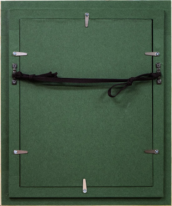 宝永たかこ「S嬢」油彩にコラージュ作品・F2号 額縁裏側画像