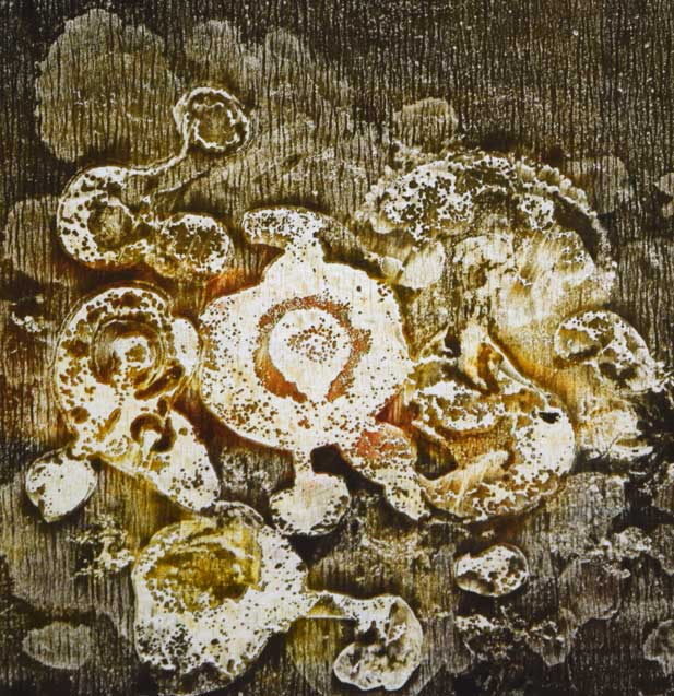 一原有徳「無題(茶)」銅版画・1995年作 拡大画像2