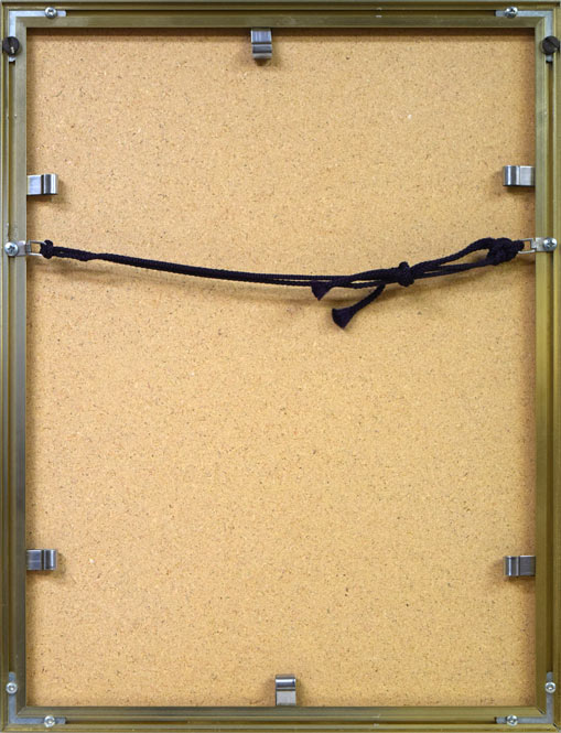 一原有徳「無題(茶)」銅版画・1995年作 額縁裏側画像