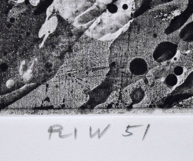 一原有徳「R1W51」銅版画 タイトル部分拡大画像
