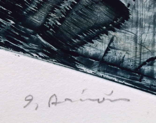 一原有徳「TSB」銅版画 本人直筆鉛筆サイン画像