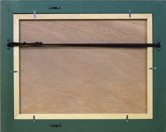 一原有徳「山」モノタイプ(一点物銅版画) 額縁裏側画像