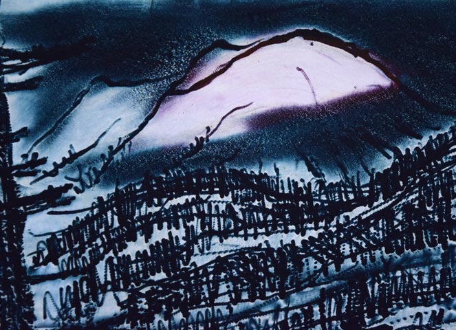 一原有徳「余市岳」銅版画 拡大画像1