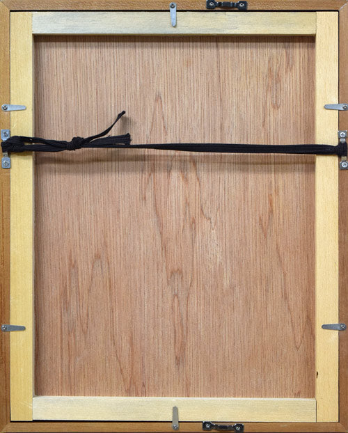 一原有徳「雪男」銅版画 額縁裏側画像