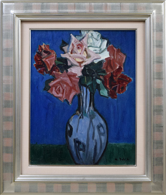 一木万寿三「ばら」油絵・F6号