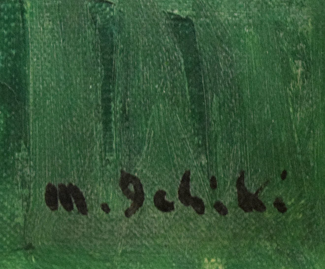 一木万寿三「ばら」油絵・F6号 サイン拡大画像