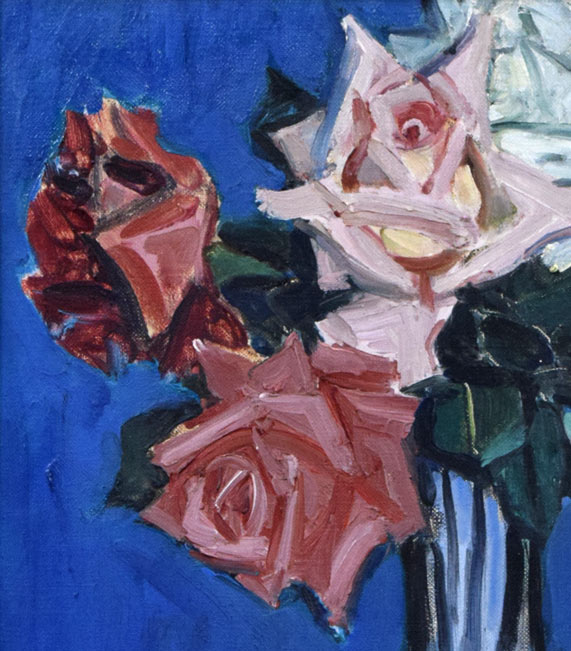 一木万寿三「ばら」油絵・F6号 拡大画像3