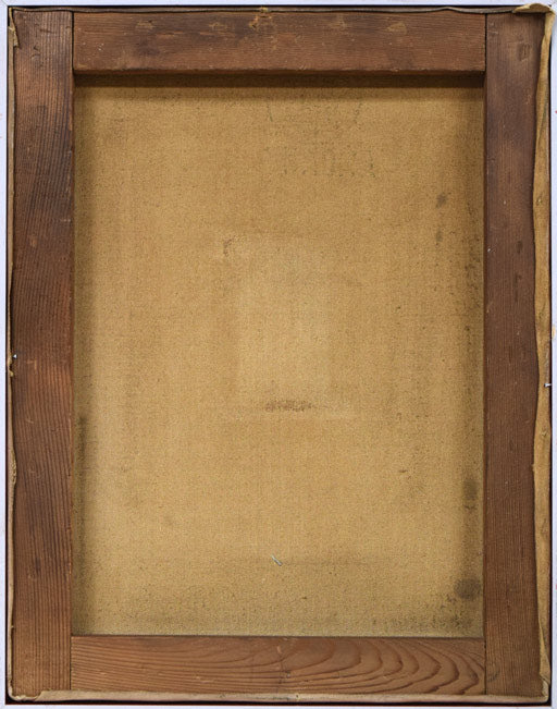 一木万寿三「ばら」油絵・F6号 キャンバス裏側画像