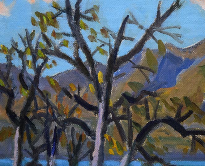 一木万寿三「支笏湖(樽前山)」油絵・F4号 拡大画像2