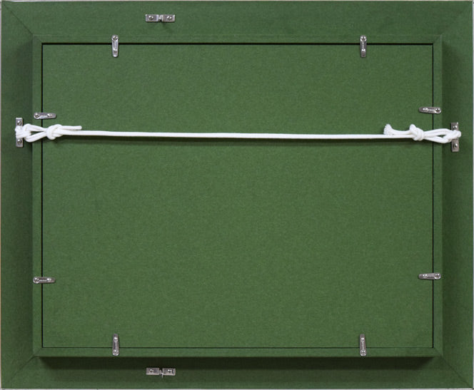 一木万寿三「支笏湖(樽前山)」油絵・F4号 額縁裏側画像