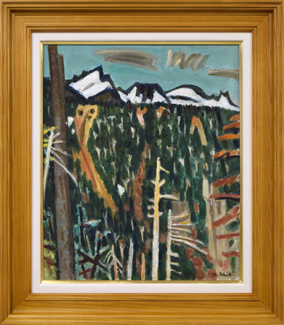 一木万寿三「大雪山五月」油絵・F8号