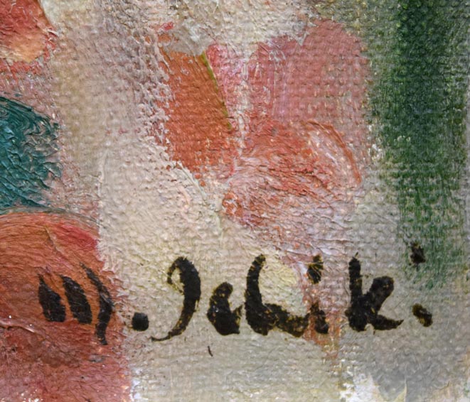 一木万寿三「大雪山五月」油絵・F8号 サイン拡大画像