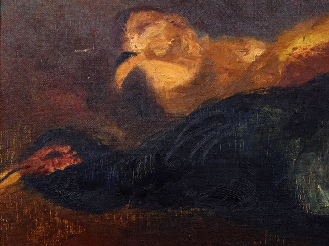 居串佳一「きじ・くだもの」油絵・F10号 拡大画像1