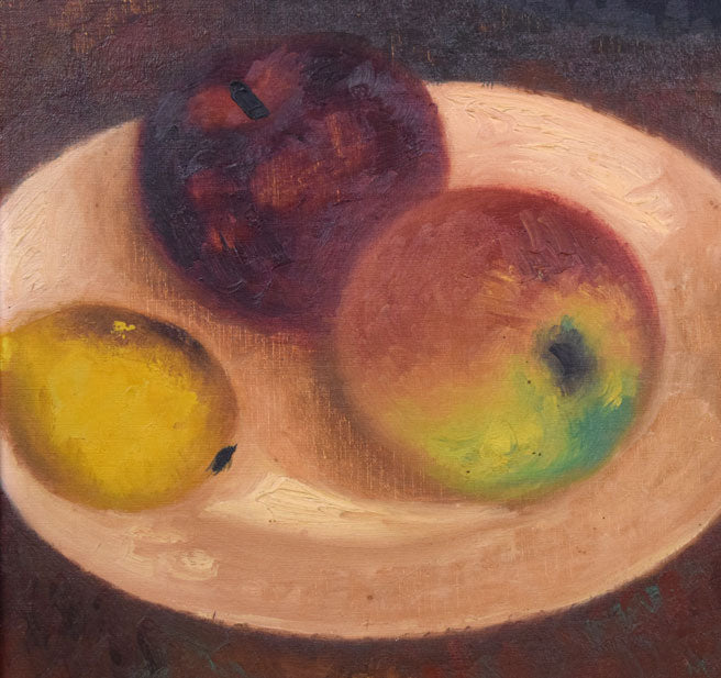 居串佳一「きじ・くだもの」油絵・F10号 拡大画像3