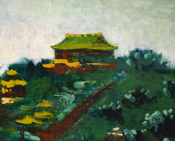 居串佳一「北京萬寿山佛香閣」油絵・F10号 拡大画像2