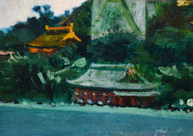 居串佳一「北京萬寿山佛香閣」油絵・F10号 拡大画像3