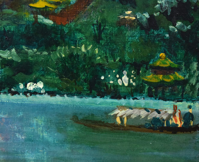 居串佳一「北京萬寿山佛香閣」油絵・F10号 拡大画像4