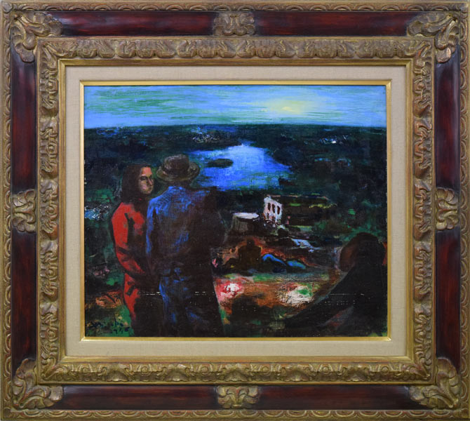 居串佳一「樂土」油絵・F8号