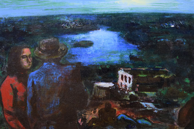 居串佳一「樂土」油絵・F8号 拡大画像1