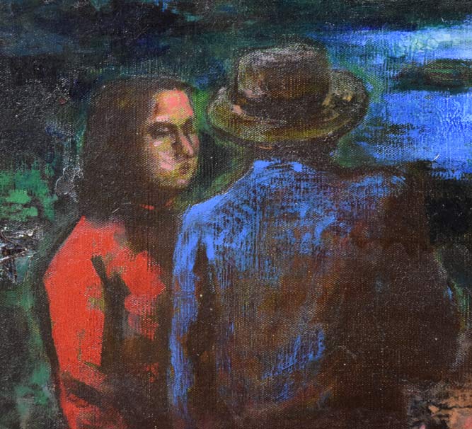 居串佳一「樂土」油絵・F8号 拡大画像2