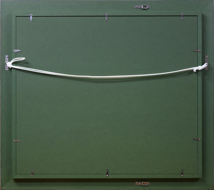 居串佳一「梅咲く農家」油絵・F10号 額縁裏側部分