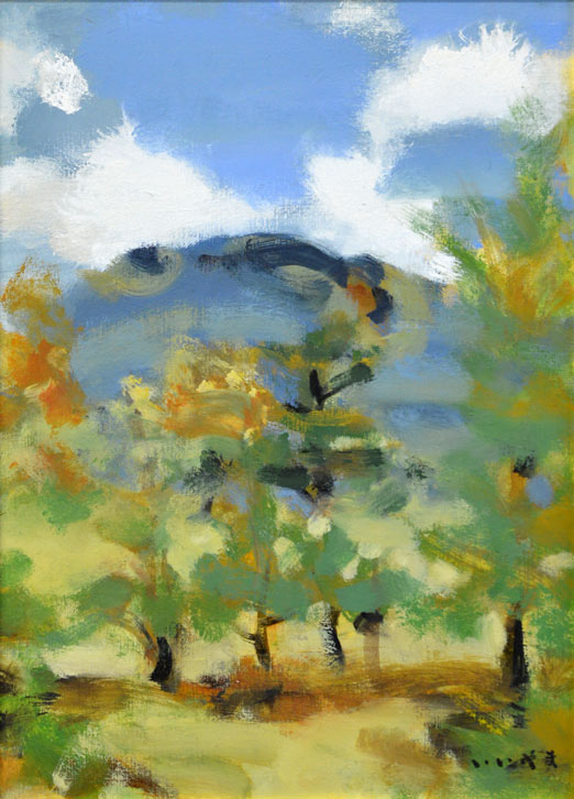 飯山勇(いいやまいさむ)「浅間山」油絵・F4号 作品全体画像