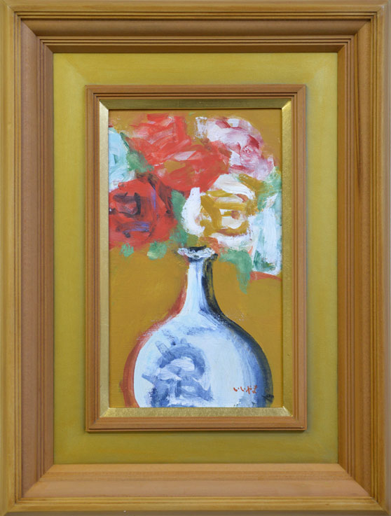 飯山勇(いいやまいさむ)「バラ」油絵・M3号