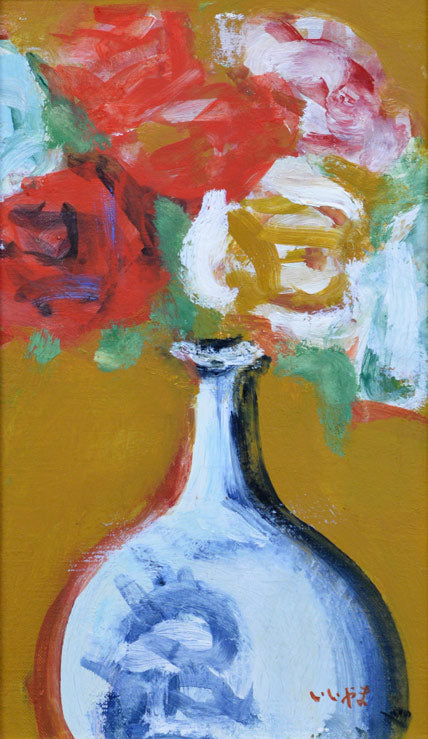 飯山勇(いいやまいさむ)「バラ」油絵・M3号 作品全体画像