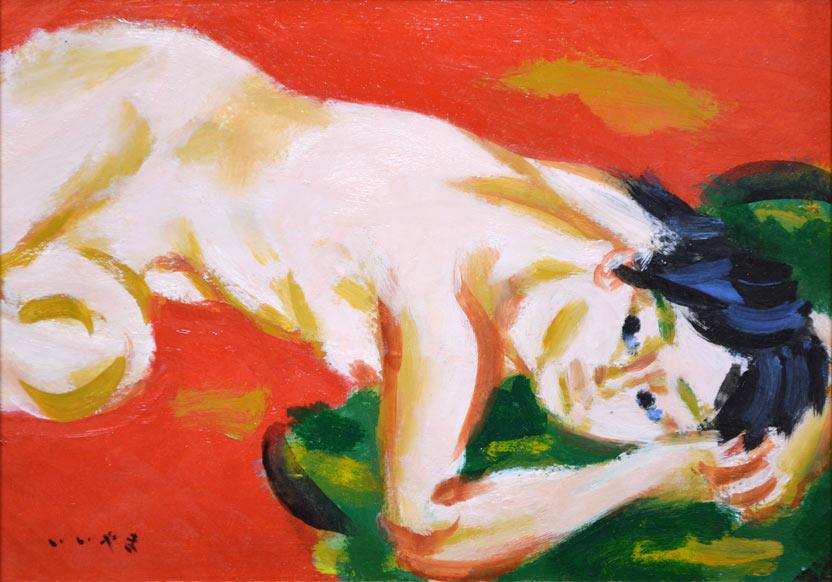 飯山勇(いいやまいさむ)「裸婦」油絵・F4号 作品全体画像1