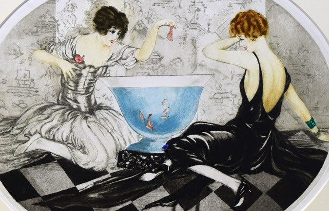 ルイ・イカール「陽気ないたずら」銅版画（エッチング）・1927年作　拡大画像1