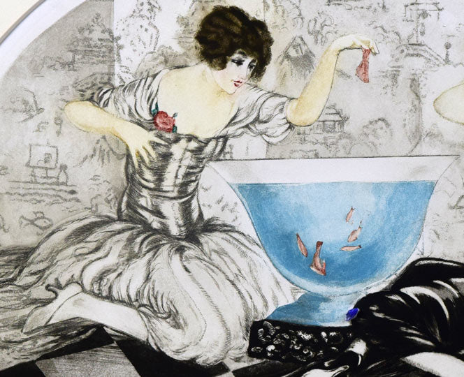 ルイ・イカール「陽気ないたずら」銅版画(エッチング)・1927年作 拡大画像2