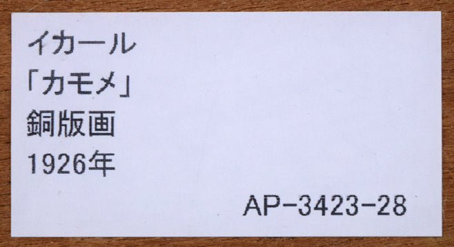 ルイ・イカール「カモメ」銅版画(エッチング)・1926年作 額裏シール拡大画像