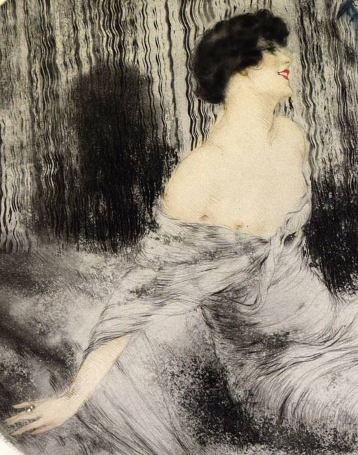 ルイ・イカール「オウム」銅版画(エッチング)・1925年作 拡大画像2