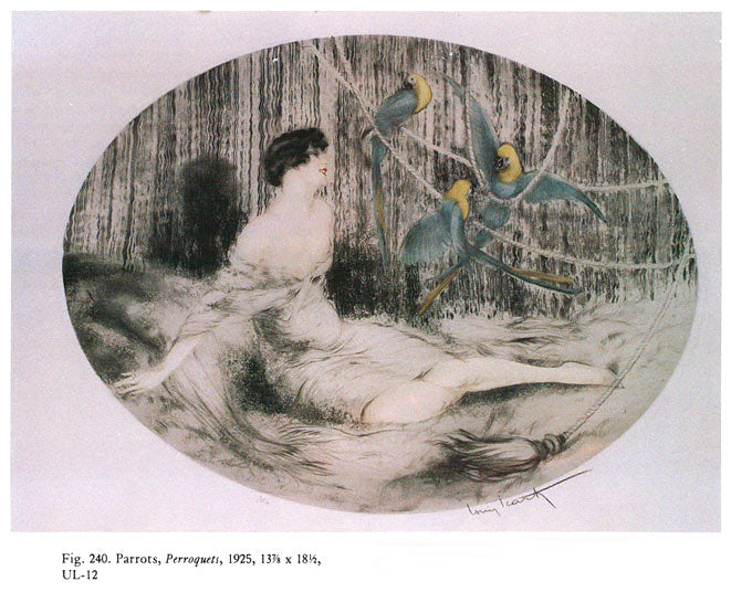 ルイ・イカール「オウム」銅版画(エッチング)・1925年作 カタログレゾネ掲載ペ-ジ