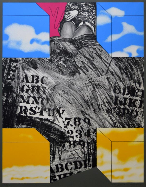 池田満寿夫「裏庭」リトグラフ・1969年作 拡大部分