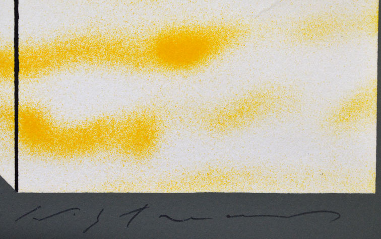 池田満寿夫「裏庭」リトグラフ・1969年作 本人直筆鉛筆サイン部分