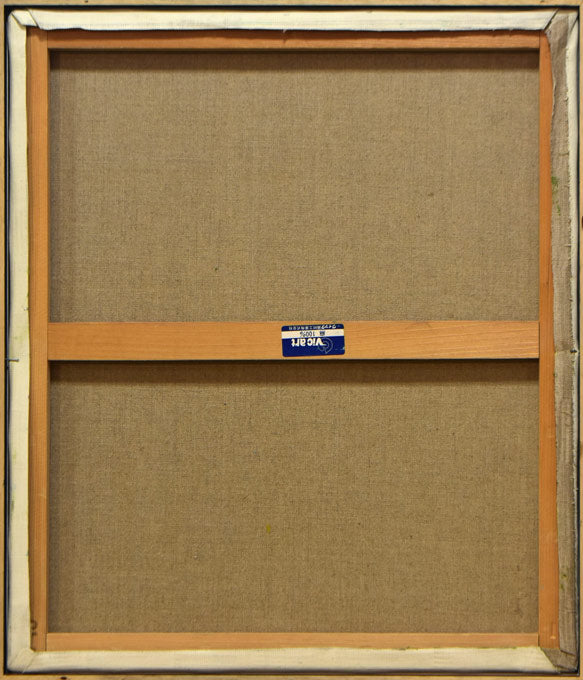 池上啓一「シャルトル大聖堂(フランス)」油絵・F10号 キャンバス裏側画像