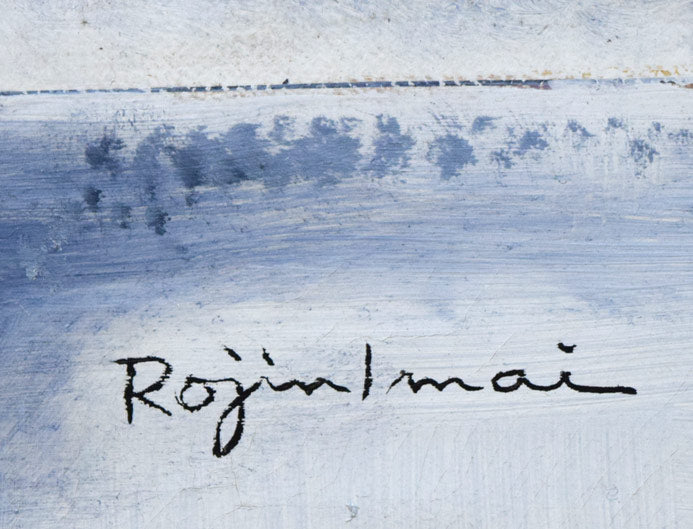 今井ロヂン「バラ」油絵・F8号 サイン拡大画像