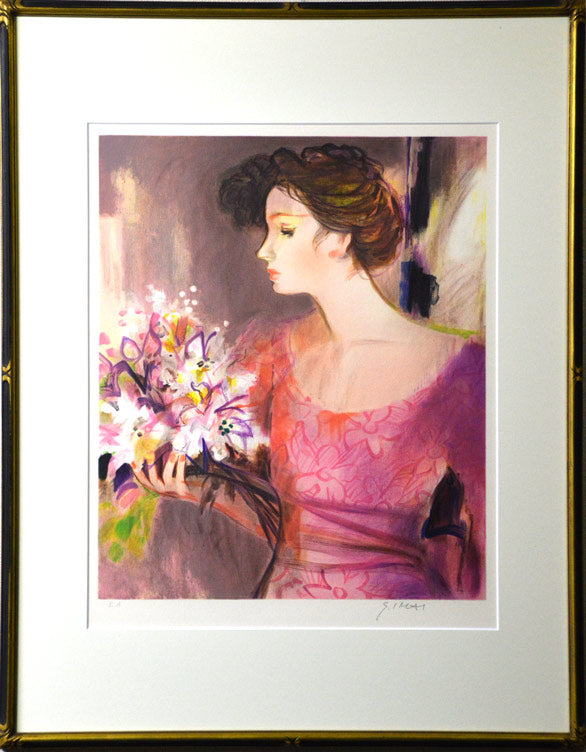 今井 幸子「女性像」リトグラフ