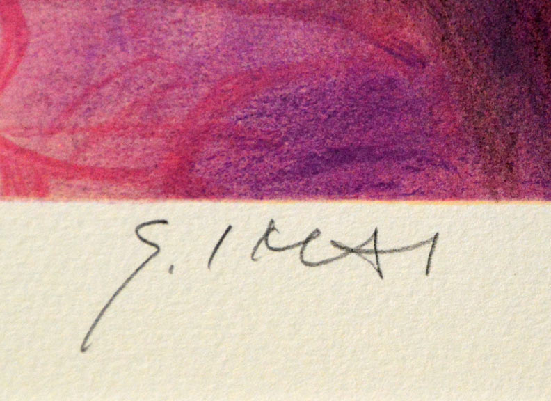 今井 幸子「女性像」リトグラフ サイン部分